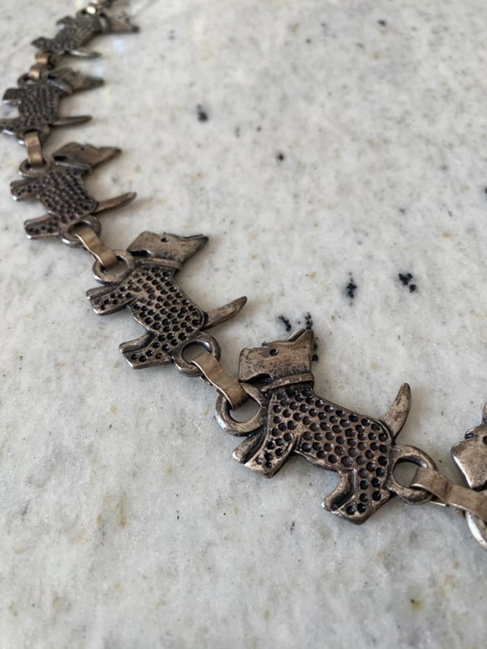 Ceinture chaîne en métal petits chiens vintage