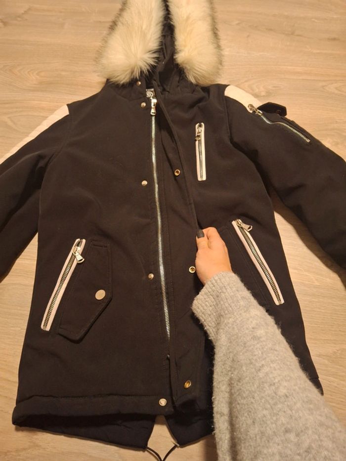 Magnifique manteau garçon 10 ans noir et blanc - photo numéro 3