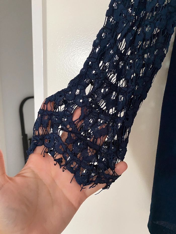 Blouse dentelle bleu - photo numéro 3