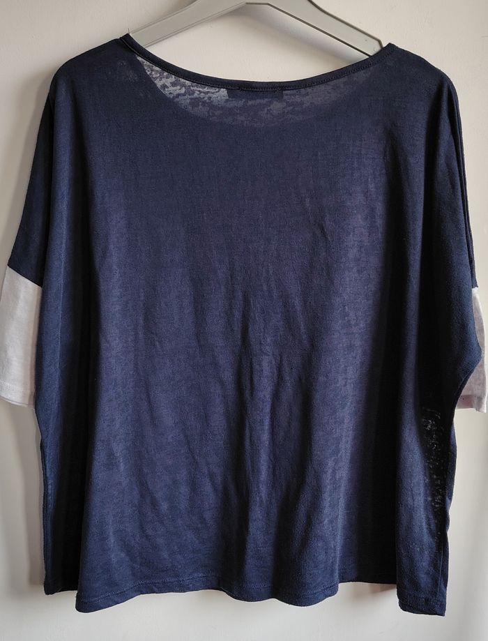 T-shirt oversize bleu marine Jennyfer “East Hampton 28” - photo numéro 3