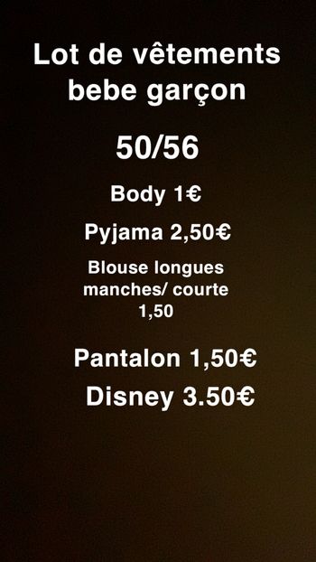 Vetement bébé garçon 50/56