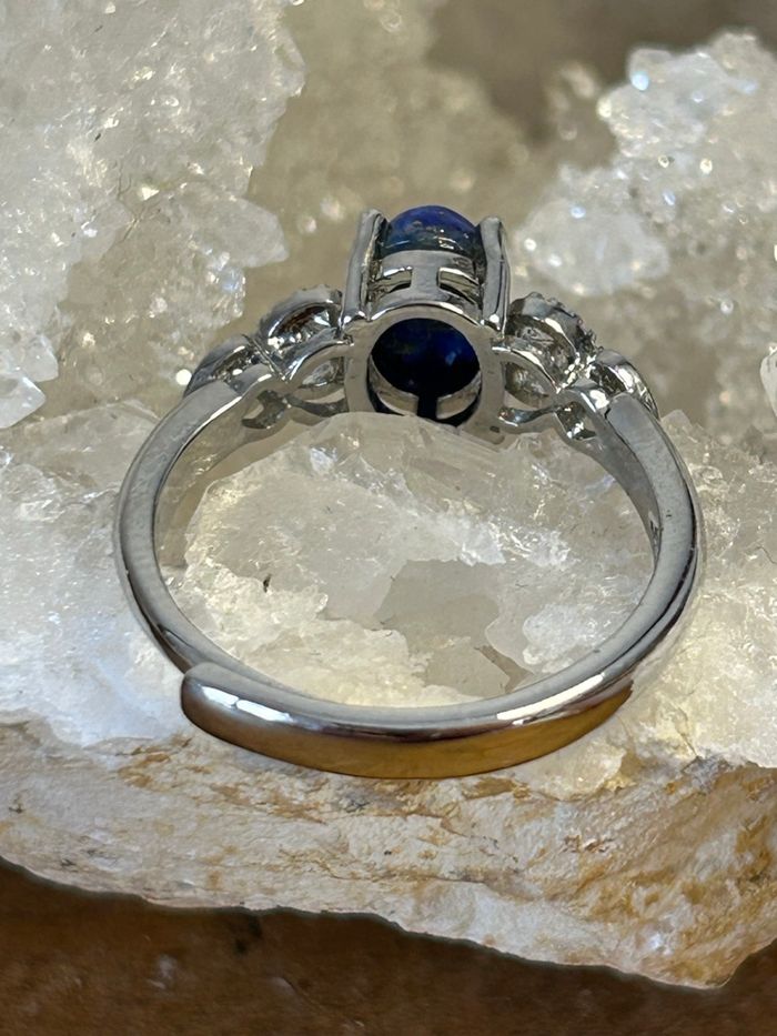 Bague réglable en laiton et en lapis-lazuli – Sagesse & Intuition - photo numéro 8