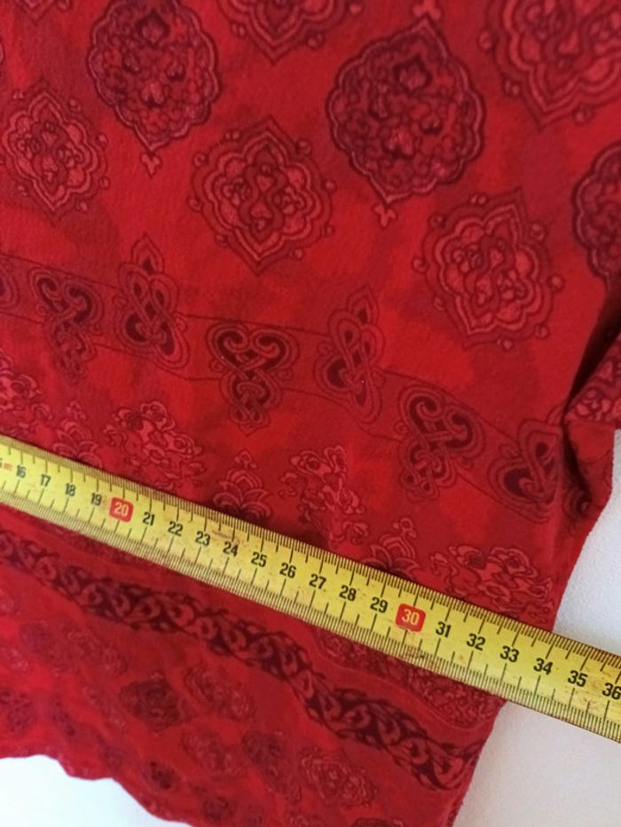 Haut rouge vintage motifs orientaux – Taille 38/40 vintage - photo numéro 5