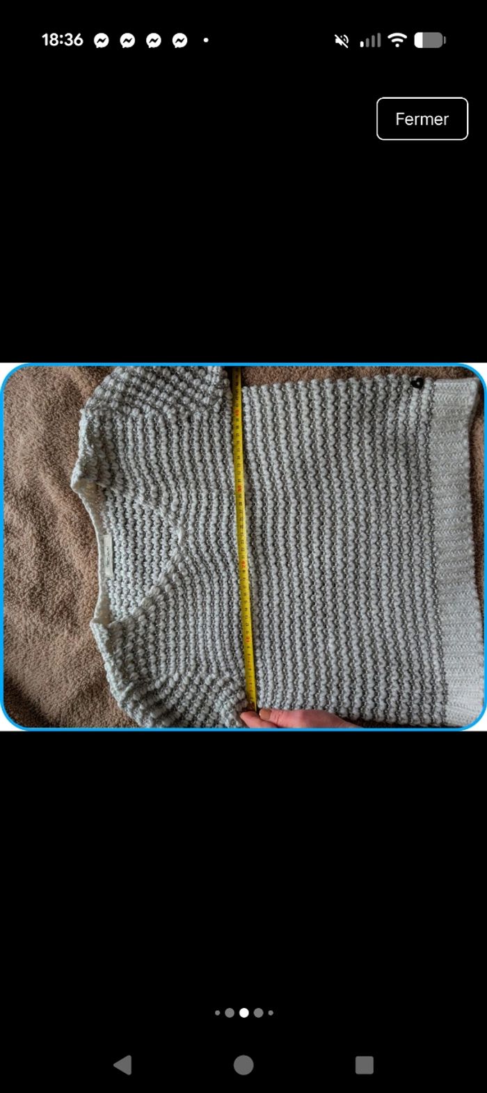 Pull Teddy Smith blanc & argenté - Taille 12 ans - État impeccable - photo numéro 7