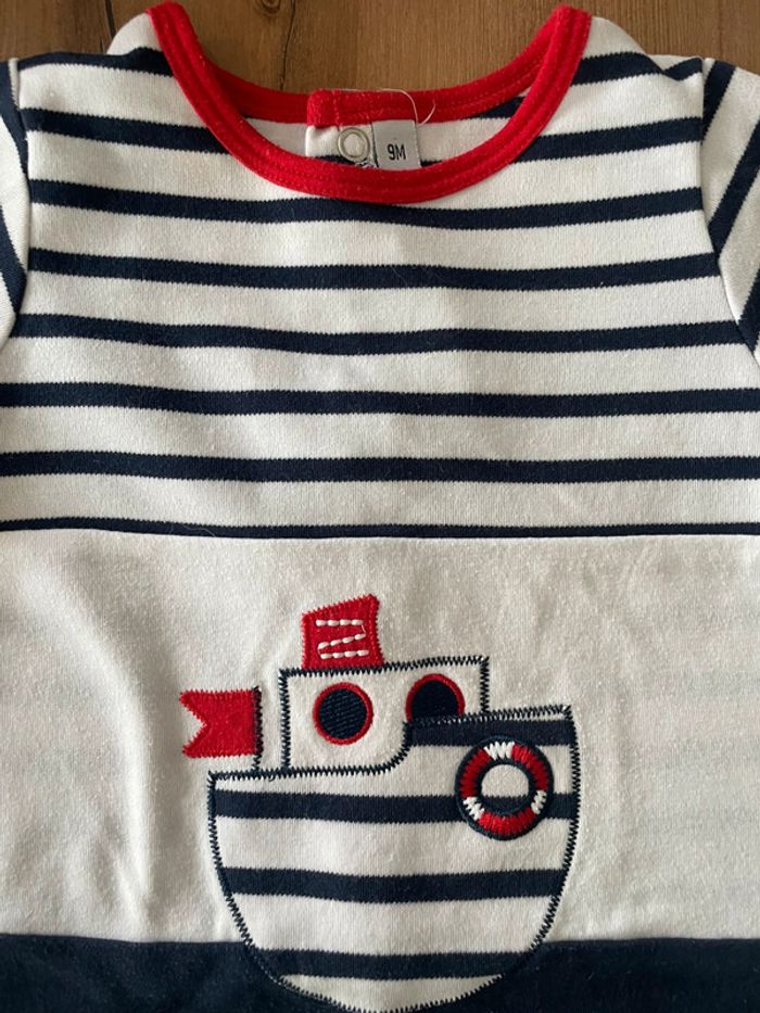 Combishort marinière 9 mois - photo numéro 2