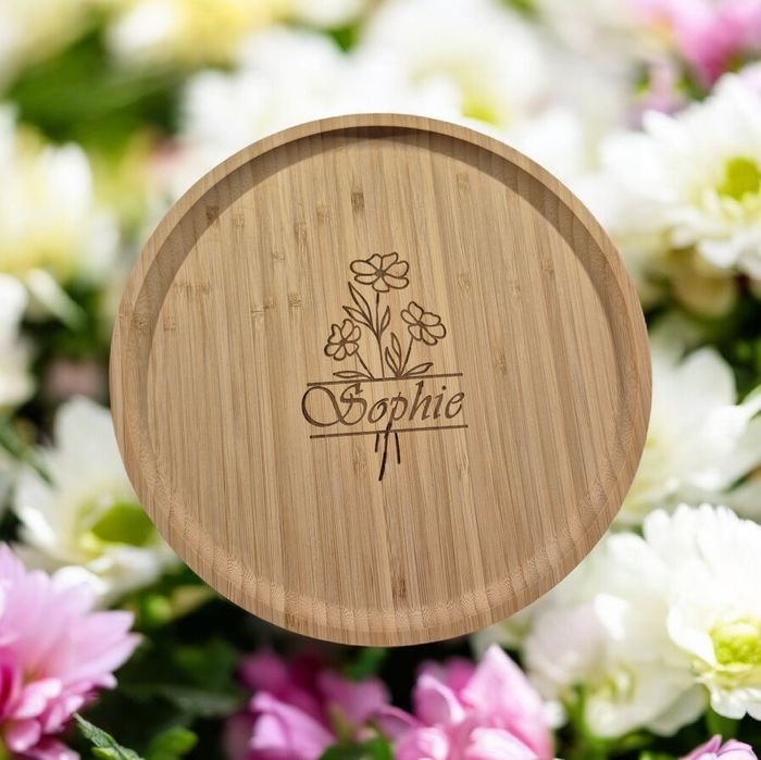 Plat rond en bois gravé - photo numéro 4