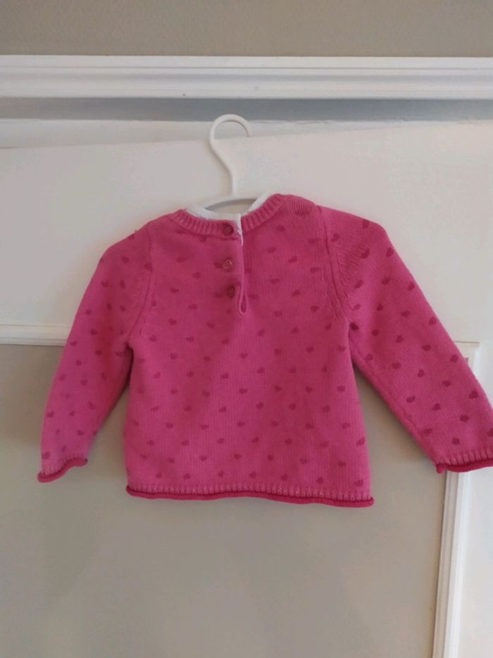 Pull rose effet "chemise" intégrée 6mois - photo numéro 2