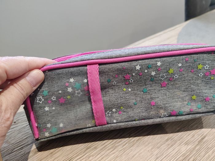 Trousse école crayon Lola Espeleta rose et grise - photo numéro 3