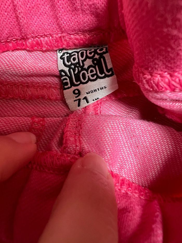 Pantalon souple et fin rose BE TAO 9 mois - photo numéro 2
