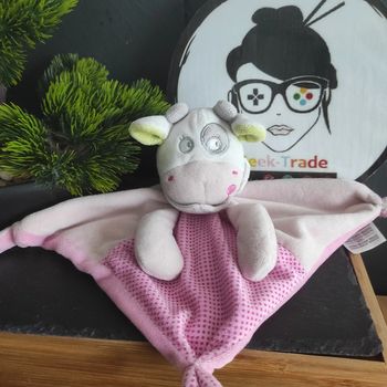 Doudou Siplec Mots D'enfants Leclerc Vache Rose Vert Blanc  Pois Cocard  #geektradedoudou