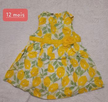Jolie robe citronnée pour bébé - 12 mois