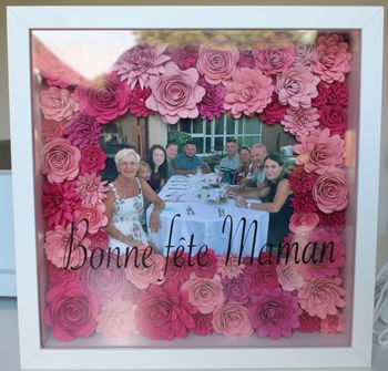 Cadre vitrine fleuri avec photo 🌸
