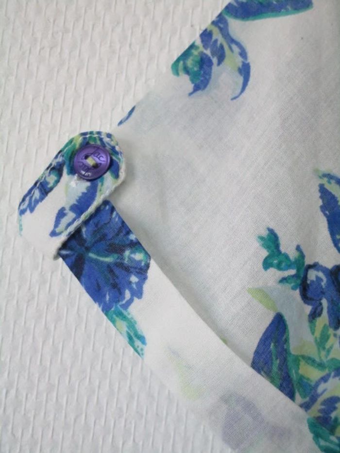 Chemisette blanche fleurs bleues Jac Jac 38 NEUVE - photo numéro 6