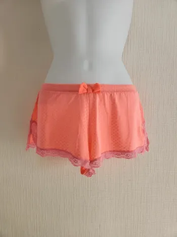 Short de pyjama Undiz corail avec dentelle taille S