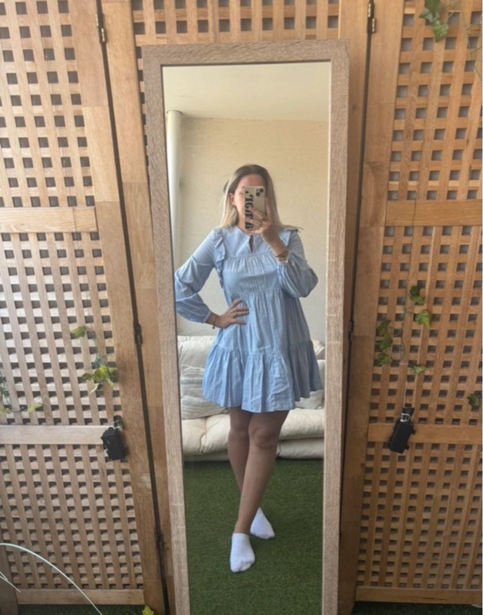 Robe fluide bleu ciel marque Zara taille XS - photo numéro 6