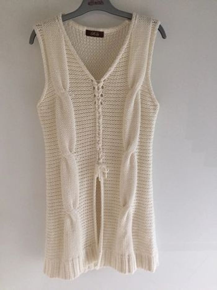 Gilet sans manches Écru Taille 38