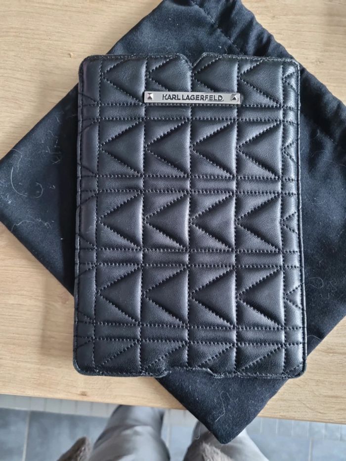 Pochette ordinateur lagerfield cuir noir - photo numéro 4
