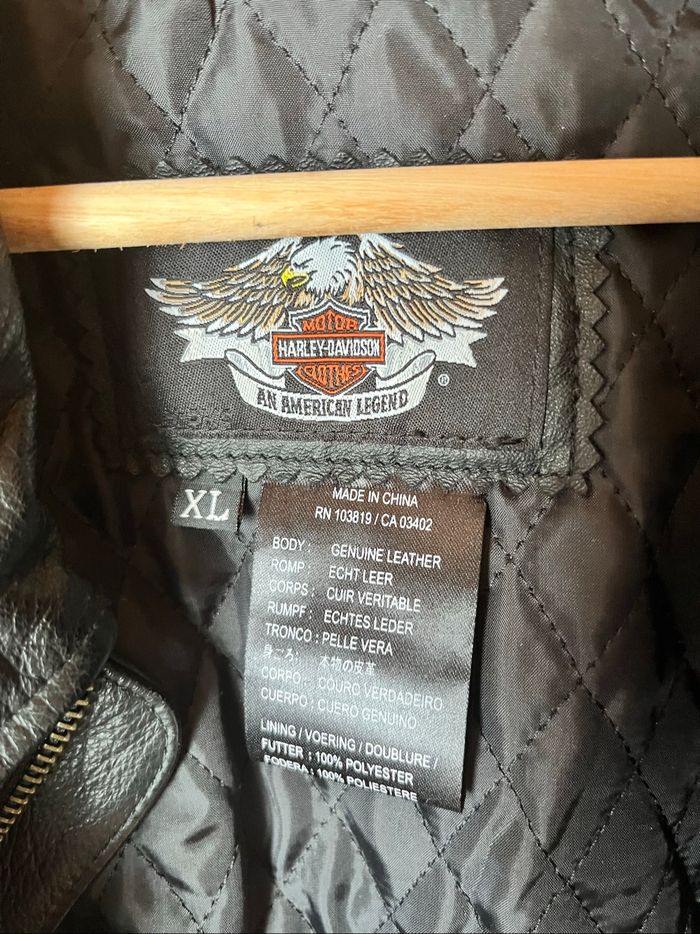 Veste moto Harley Davidson femme noir/camel – T.XL – cuir TBE 🏍️ - photo numéro 3