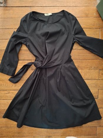 Robe mango coton noir noeud t S