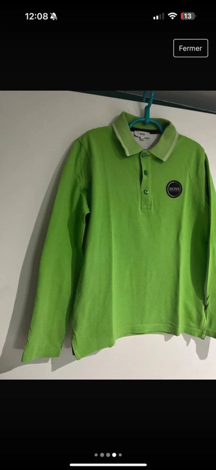 Polo manches longues Hugo Boss taille 10 ans 138cm - photo numéro 4