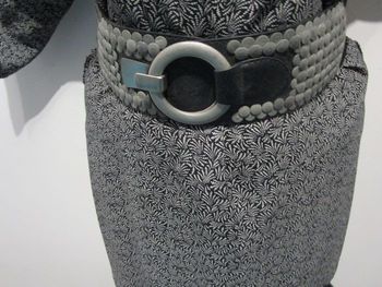 Ceinture femme en Cuir synthétique élastiquée Noir clou Neuve (MML588)