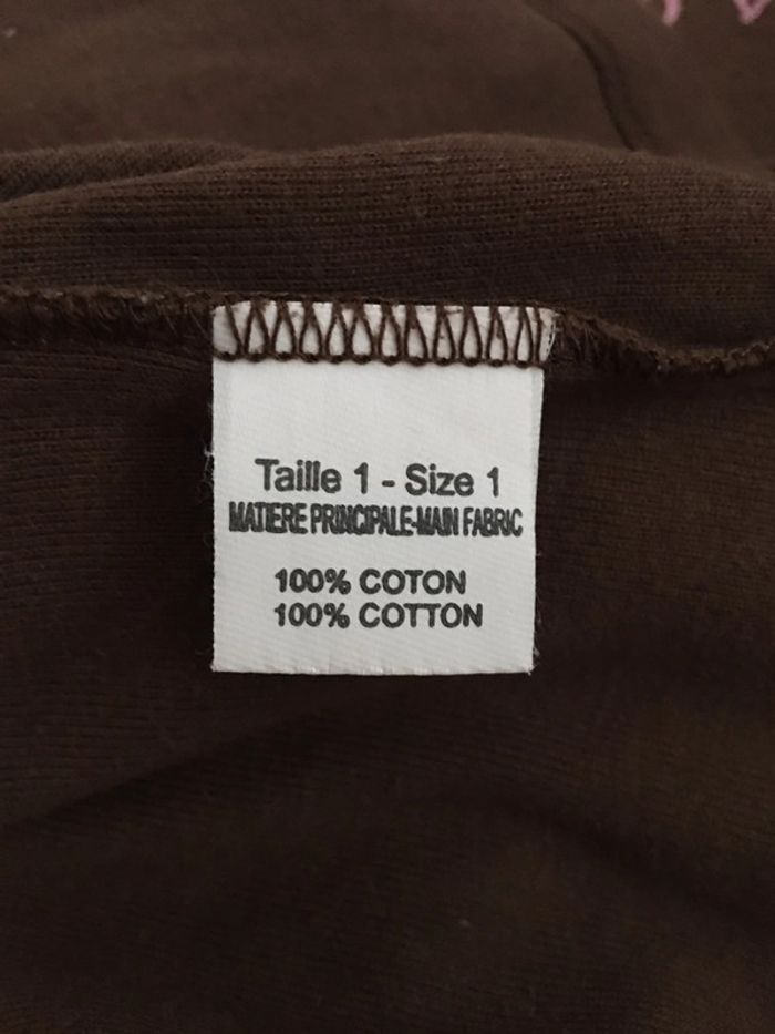 T-shirt marron brodé - Burton - T.1 - photo numéro 4
