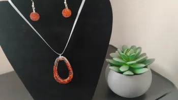 🍁 magnifique bijoux collier et boucles d'oreilles🍁