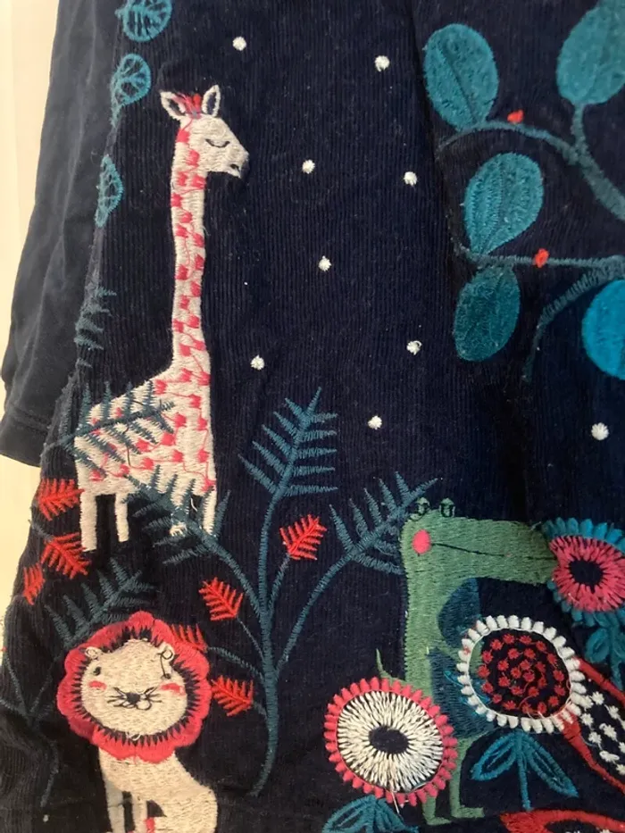 Robe bébé Du Pareil au Même 18 mois – Velours brodé animaux jungle 🌿 - photo numéro 6