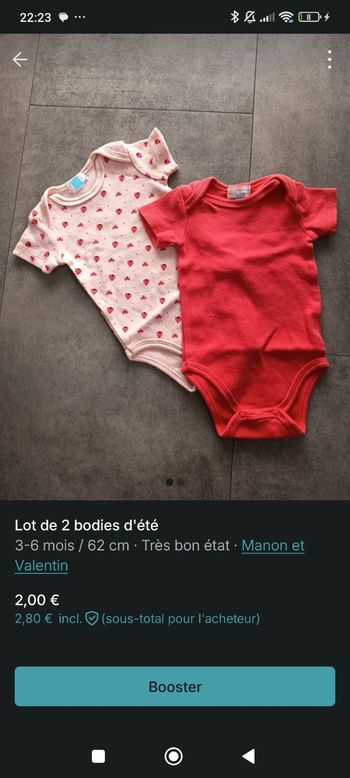 Lot de 2 bodies d'été 