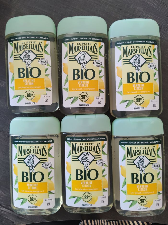 Lot 6 gels douche bio