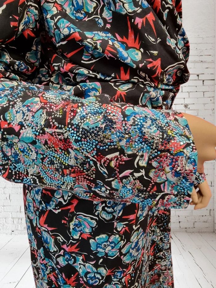 Zadig & Voltaire Robe Radar Thunder Strass Soie Noir * Taille L * - photo numéro 4