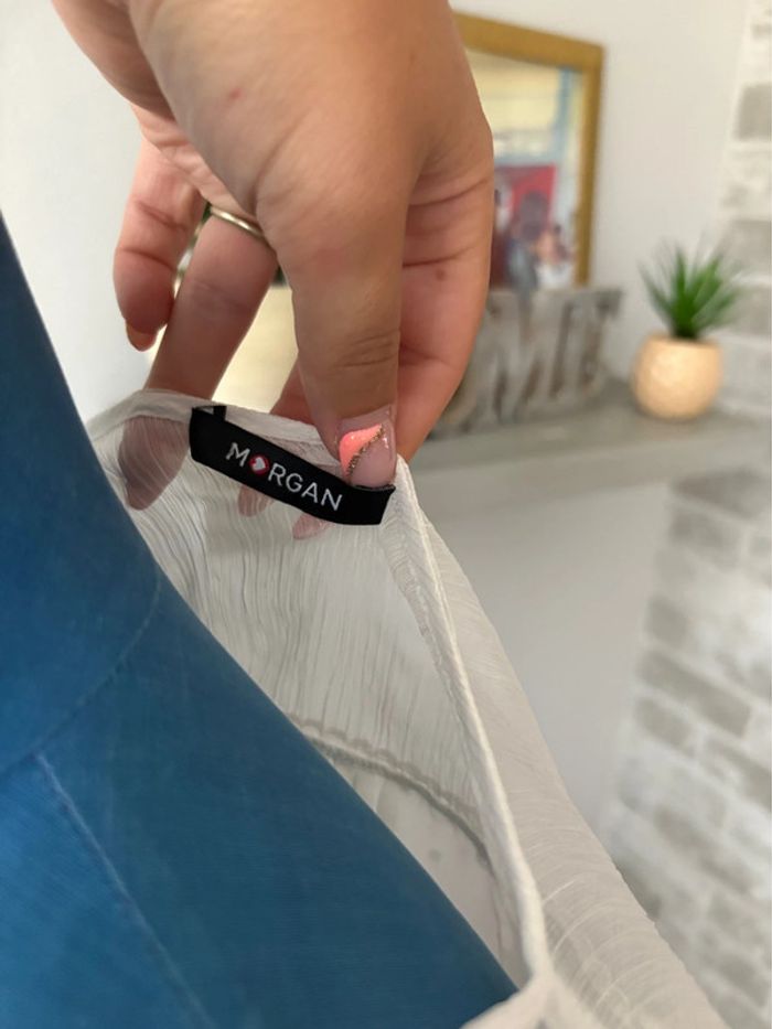 Haut Morgan - fluide en dentelle - crème/blanc - taille 36/S - en très bon état - photo numéro 6