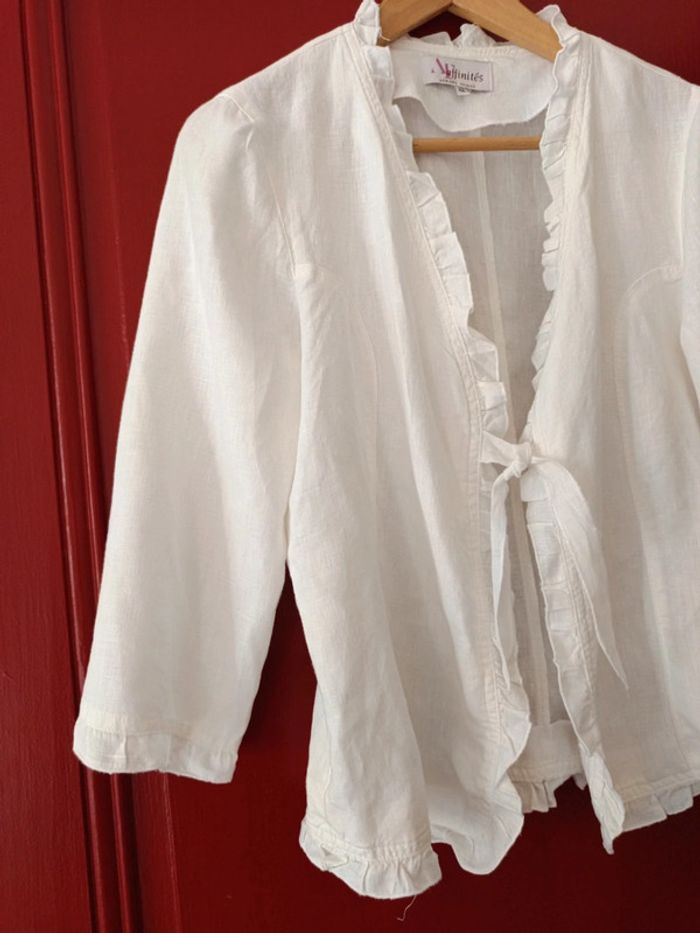 Veste blouse Armand Thiery t.42 100% lin - photo numéro 2