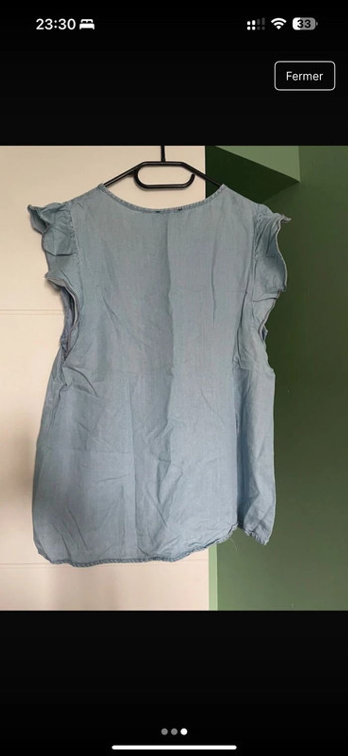 Blouse fluide manches bleue - photo numéro 3