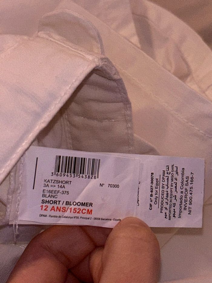 Short ajustable blanc noeud plage vagues - photo numéro 9