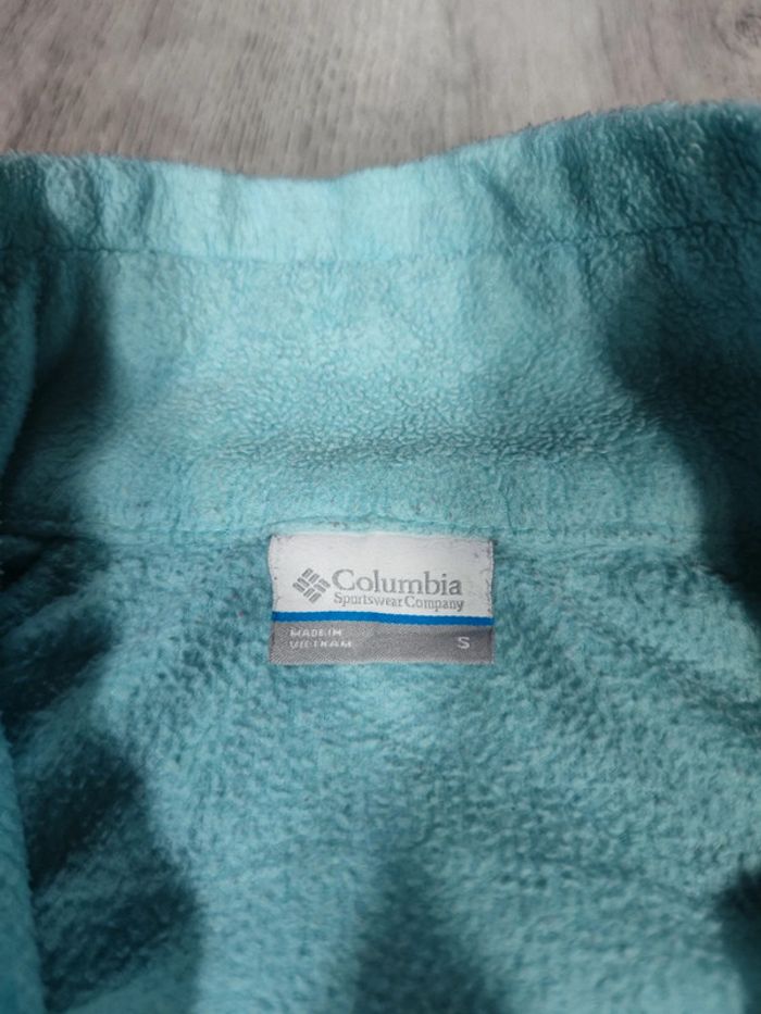 Veste Polaire Columbia Bleu Clair Logo Brodé Taille S Femme - photo numéro 4