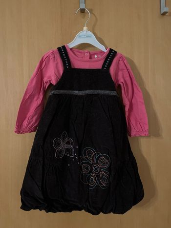 Robe fleurs et tee shirt manches longues 2 ans