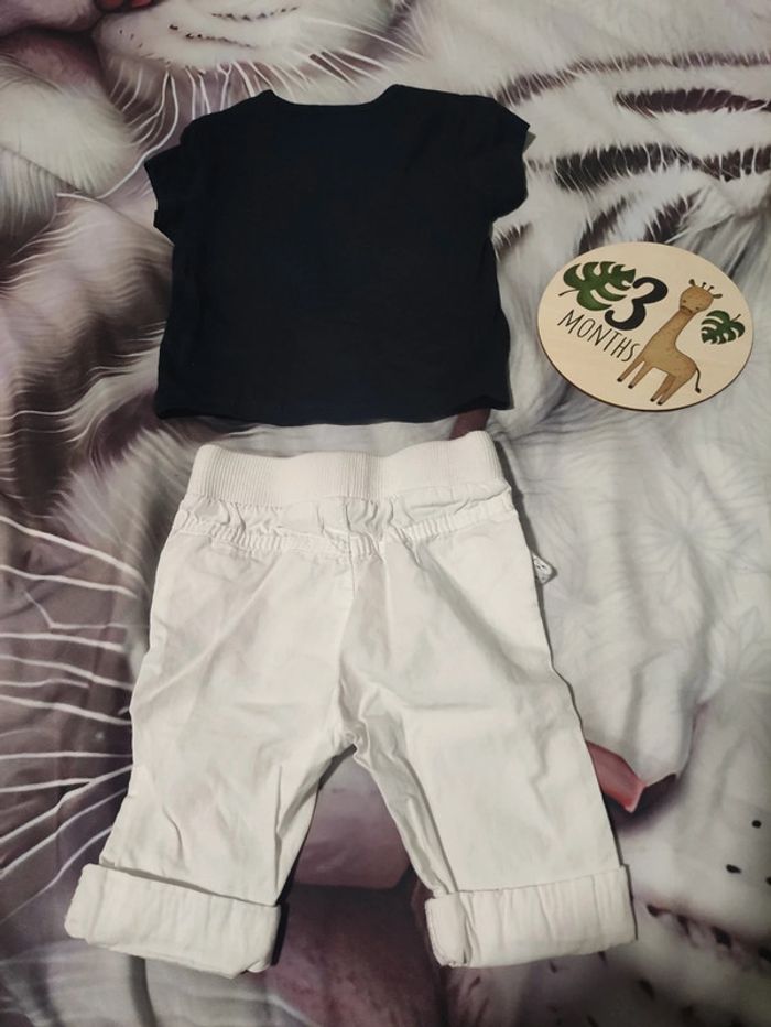 Ensemble garçon T-shirt (papa) pantalon 3 mois - photo numéro 4