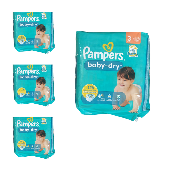 Lot de 96 Couches Pampers Baby dry  6-10kg Taille 3  Neuf