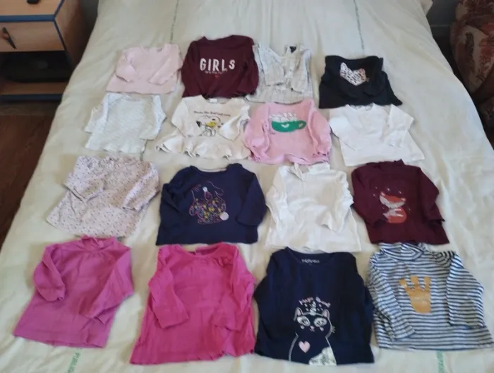 Lot hauts manches longues taille 6 mois