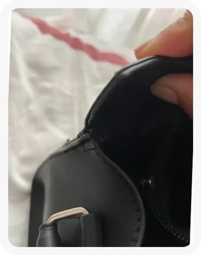 Sac a main noir détails argent et poche daim Primark - photo numéro 5