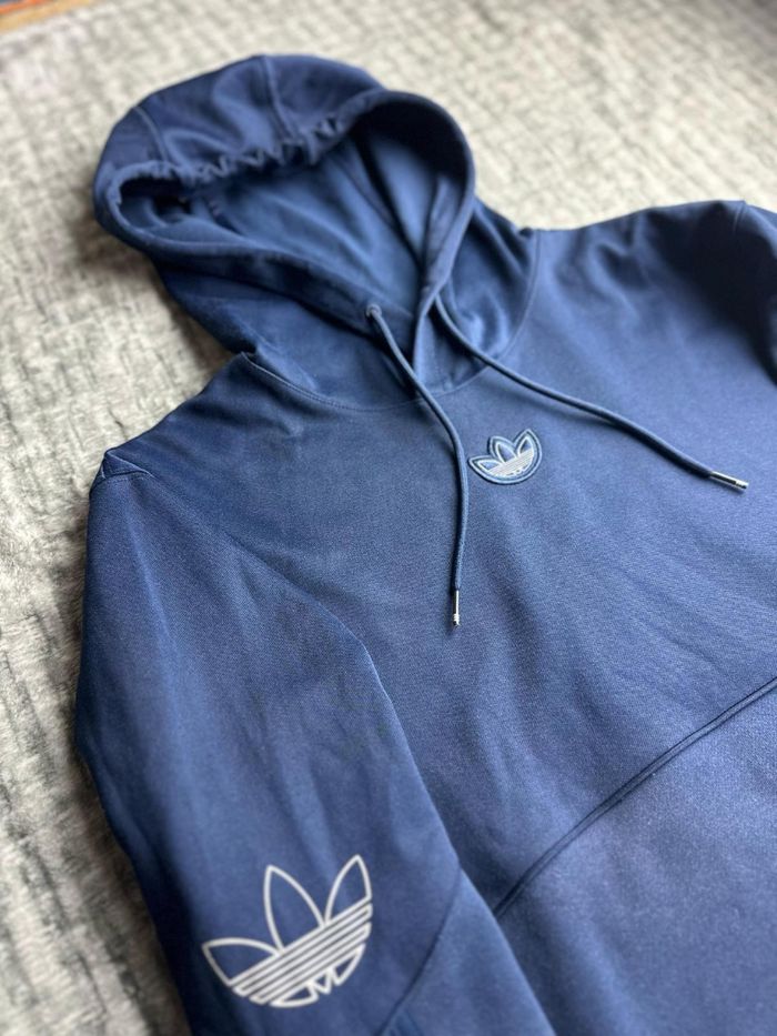 Sweat Adidas, bleu marin, logo brodé - Taille S