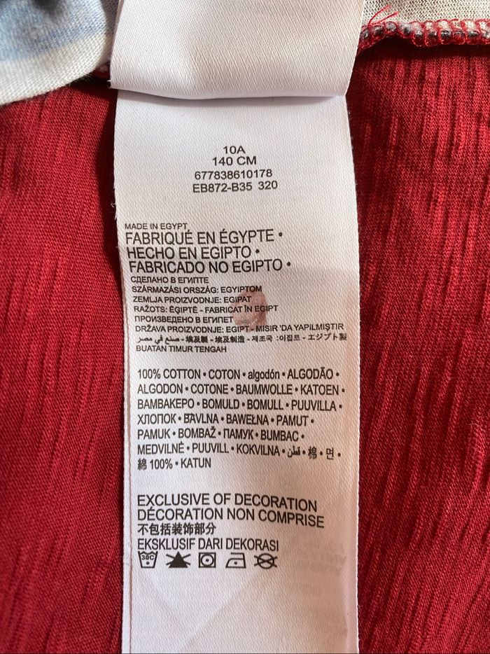 T-shirt Levi's bordeaux rayures bleues 10 ans - photo numéro 7