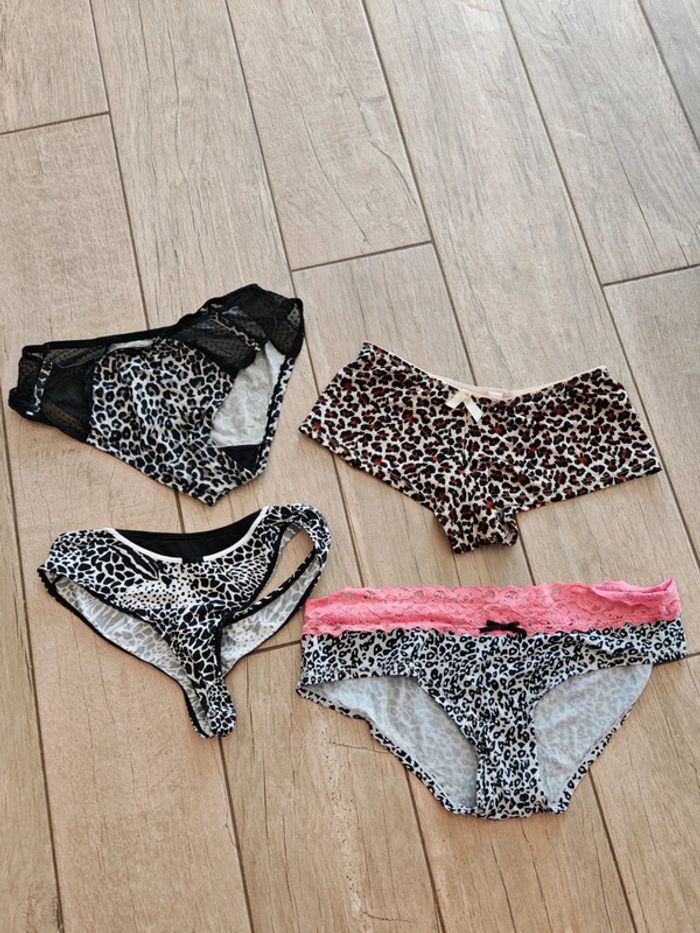 Lot de 4 culottes femme léopard