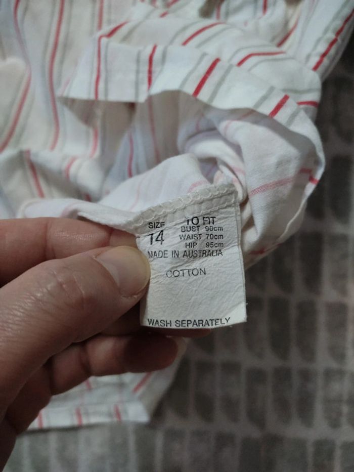 Chemise manches longues rayure rouge gris Peter Austin taille xl - photo numéro 4