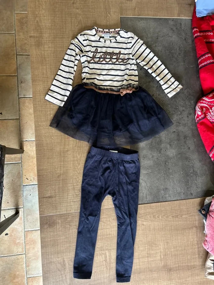 Ensemble bébé fille, robe et legging, 18 mois