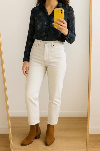 Jean blanc mom vintage