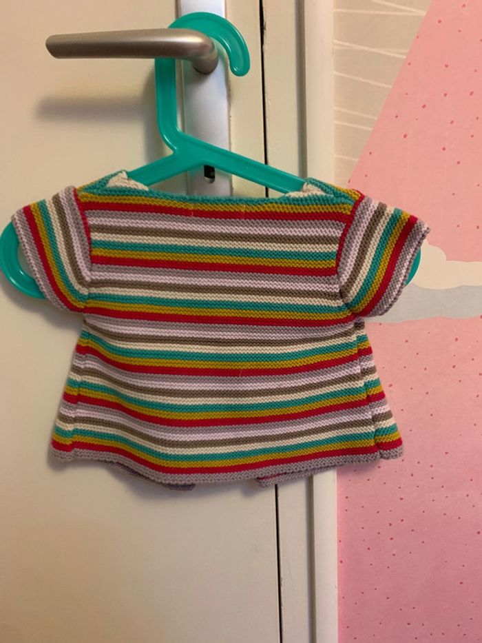 Gilet Manches Courtes Du Pareil Au Même À Rayures Multicolores 6 Mois - photo numéro 3
