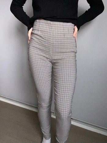 Pantalon à carreaux marron Zara taille s