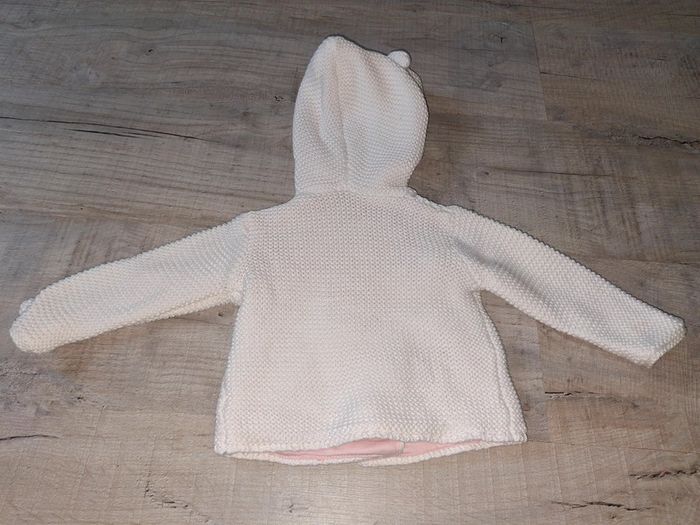 Gilet blanc rose fille 12 mois - photo numéro 3